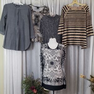 Elegant Black and White Patterned Women's Top